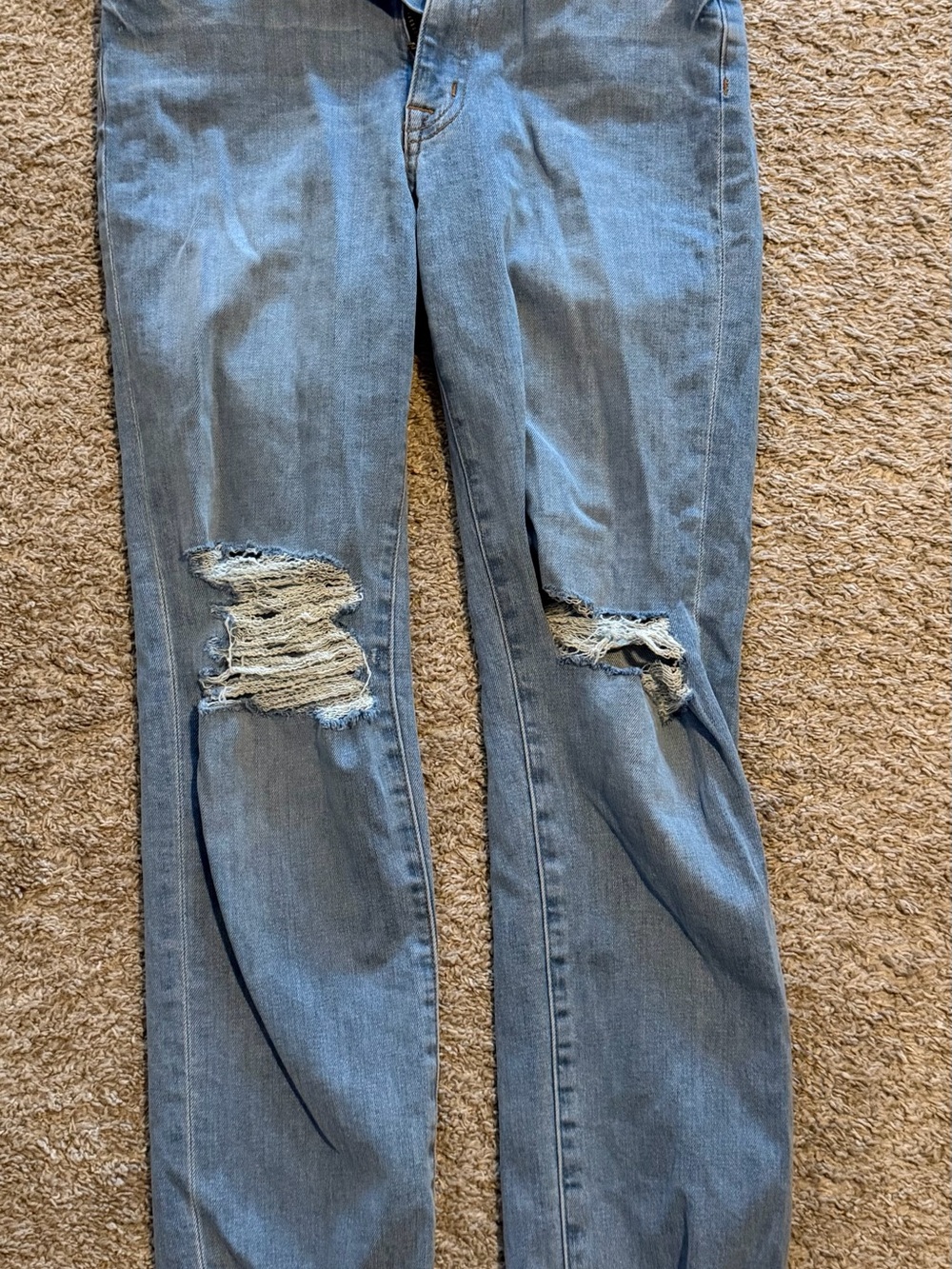 Aviator Nation Light Blue Straight Leg Distressed Jeans